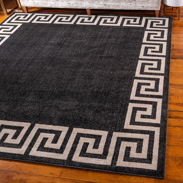 Charcoal 7' 10 x 7' 10 Athens Square Area Rug 100% Polypropylene With Cotton Backing Easy Clean Indoor Living Dining Room Bedroom Office Carpet for Sale at Rug Engine