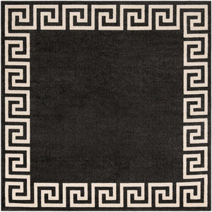 Charcoal 7' 10 x 7' 10 Athens Square Area Rug 100% Polypropylene With Cotton Backing Easy Clean Indoor Living Dining Room Bedroom Office Carpet for Sale at Rug Engine