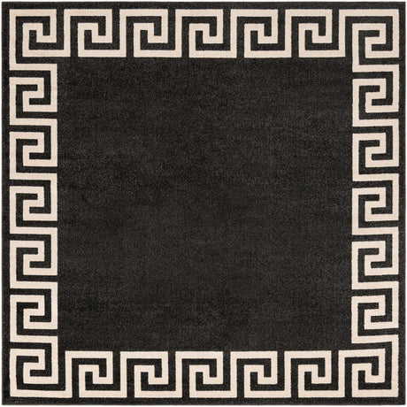 Charcoal 7' 10 x 7' 10 Athens Square Area Rug 100% Polypropylene With Cotton Backing Easy Clean Indoor Living Dining Room Bedroom Office Carpet for Sale at Rug Engine