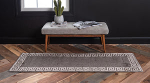 Gray 2' 7 x 10' Athens Runner Area Rug 100% Polypropylene With Cotton Backing Easy Clean Indoor Living Dining Room Bedroom Office Carpet for Sale at Rug Engine