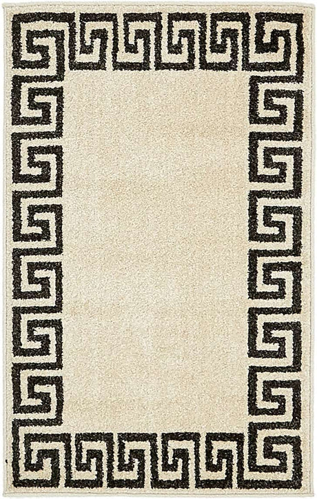 Beige and Gray 2' x 3' 1 Athens Rectangle Area Rug 100% Polypropylene With Cotton Backing Easy Clean Indoor Living Dining Room Bedroom Office Carpet for Sale at Rug Engine