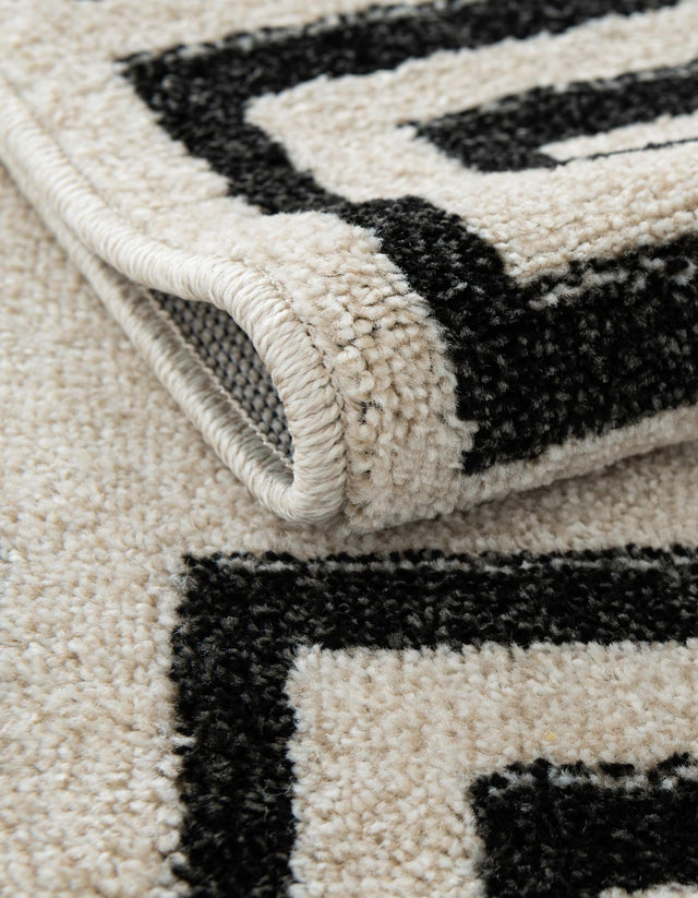 Beige and Gray 3' x 10' Athens Runner Rug