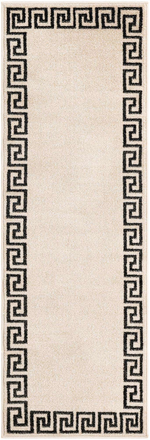 Beige and Gray 2' x 6' 1 Athens Runner Area Rug 100% Polypropylene With Cotton Backing Easy Clean Indoor Living Dining Room Bedroom Office Carpet for Sale at Rug Engine