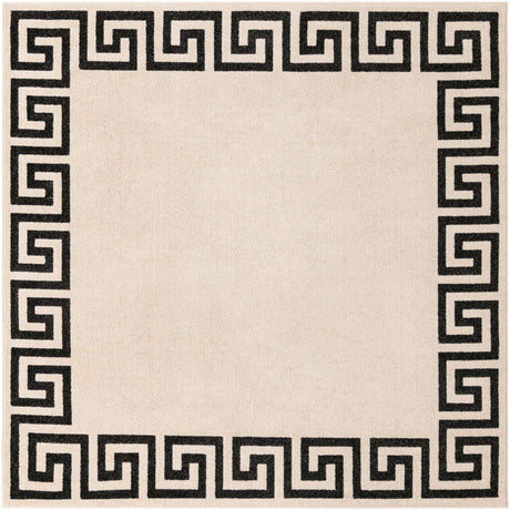 Beige and Gray 7' 10 x 7' 10 Athens Square Area Rug 100% Polypropylene With Cotton Backing Easy Clean Indoor Living Dining Room Bedroom Office Carpet for Sale at Rug Engine