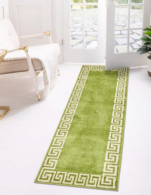 Light Green 2' x 6' 1 Athens Runner Area Rug 100% Polypropylene With Cotton Backing Easy Clean Indoor Living Dining Room Bedroom Office Carpet for Sale at Rug Engine