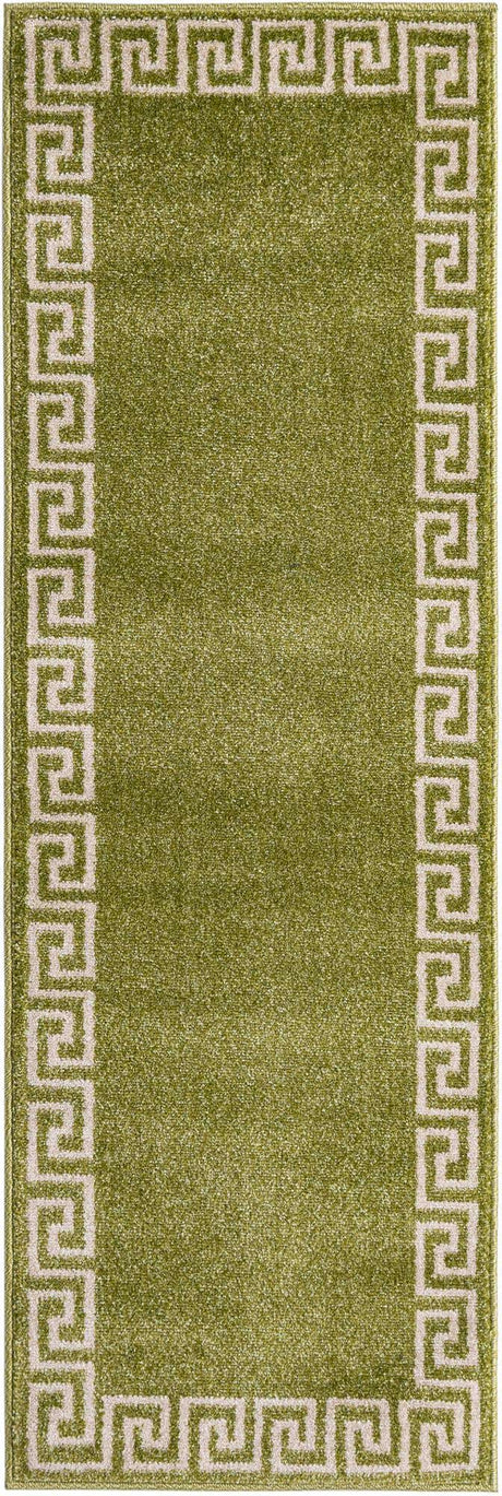Light Green 2' x 6' 1 Athens Runner Area Rug 100% Polypropylene With Cotton Backing Easy Clean Indoor Living Dining Room Bedroom Office Carpet for Sale at Rug Engine