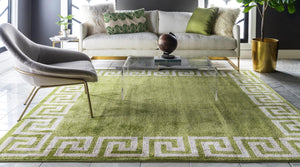 Light Green 7' 10 x 7' 10 Athens Square Area Rug 100% Polypropylene With Cotton Backing Easy Clean Indoor Living Dining Room Bedroom Office Carpet for Sale at Rug Engine