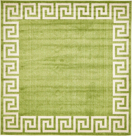 Light Green 7' 10 x 7' 10 Athens Square Area Rug 100% Polypropylene With Cotton Backing Easy Clean Indoor Living Dining Room Bedroom Office Carpet for Sale at Rug Engine