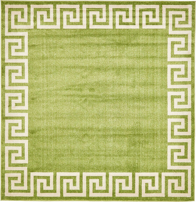 Light Green 7' 10 x 7' 10 Athens Square Area Rug 100% Polypropylene With Cotton Backing Easy Clean Indoor Living Dining Room Bedroom Office Carpet for Sale at Rug Engine