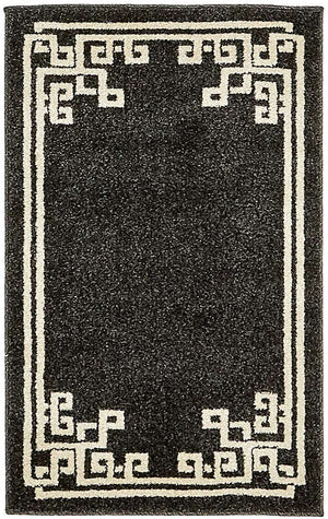 Black 2' x 3' 1 Athens Rectangle Area Rug 100% Polypropylene With Cotton Backing Easy Clean Indoor Living Dining Room Bedroom Office Carpet for Sale at Rug Engine