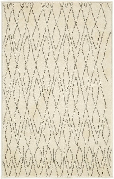 Ivory 2' x 3' 1 Fez Rectangle Area Rug Geometric 100% Polypropylene Easy Clean Stain Resistant Carpet for Living, Dining, Office, Dorms for Sale at Rug Engine