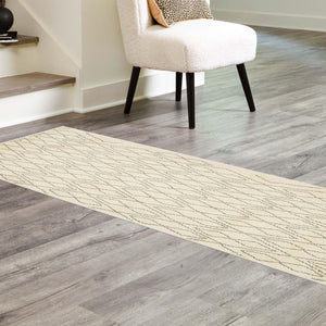 Ivory 2' x 6' 1 Fez Runner Area Rug Geometric 100% Polypropylene Easy Clean Stain Resistant Carpet for Living, Dining, Office, Dorms for Sale at Rug Engine