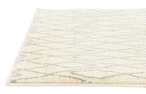Ivory 2' x 6' 1 Fez Runner Area Rug Geometric 100% Polypropylene Easy Clean Stain Resistant Carpet for Living, Dining, Office, Dorms for Sale at Rug Engine