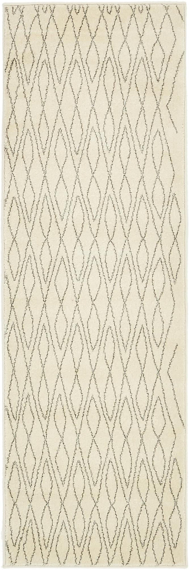 Ivory 2' x 6' 1 Fez Runner Area Rug Geometric 100% Polypropylene Easy Clean Stain Resistant Carpet for Living, Dining, Office, Dorms for Sale at Rug Engine