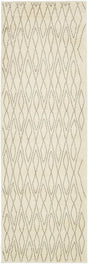 Ivory 2' x 6' 1 Fez Runner Area Rug Geometric 100% Polypropylene Easy Clean Stain Resistant Carpet for Living, Dining, Office, Dorms for Sale at Rug Engine