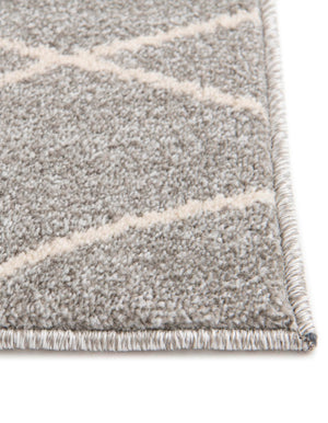 Gray 2' 7 x 10' Fez Runner Area Rug Geometric 100% Polypropylene Easy Clean Stain Resistant Carpet for Living, Dining, Office, Dorms for Sale at Rug Engine