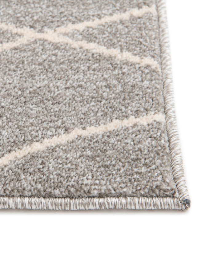 Gray 2' 7 x 10' Fez Runner Area Rug Geometric 100% Polypropylene Easy Clean Stain Resistant Carpet for Living, Dining, Office, Dorms for Sale at Rug Engine