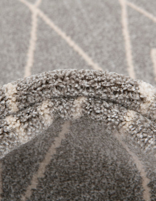 Gray 2' 7 x 10' Fez Runner Area Rug Geometric 100% Polypropylene Easy Clean Stain Resistant Carpet for Living, Dining, Office, Dorms for Sale at Rug Engine