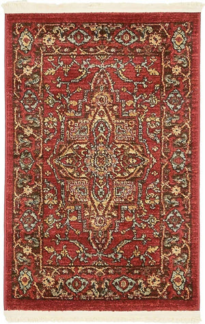 Red 2' x 3' 1 Sahand Rectangle Area Rug Affordable Easy Clean Traditional Design Durable Carpet for Home Interior Design Living Room Dining Office for Sale at Rug Engine