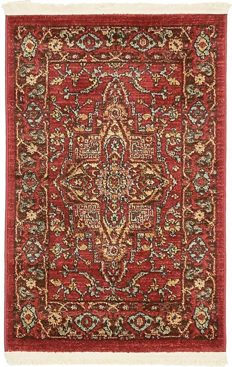 Red 2' x 3' 1 Sahand Rectangle Area Rug Affordable Easy Clean Traditional Design Durable Carpet for Home Interior Design Living Room Dining Office for Sale at Rug Engine