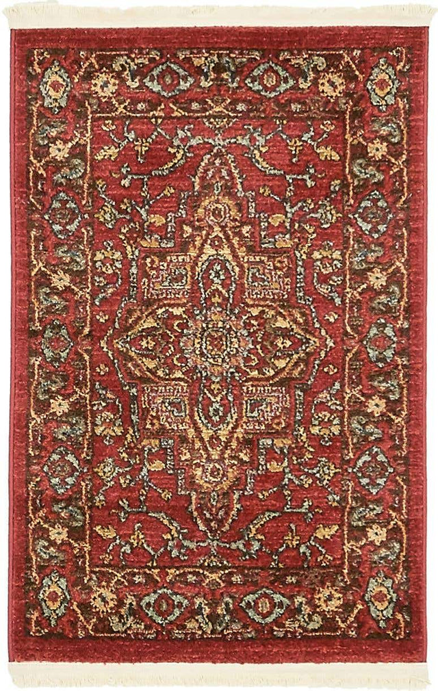 Red 2' x 3' 1 Sahand Rectangle Area Rug Affordable Easy Clean Traditional Design Durable Carpet for Home Interior Design Living Room Dining Office for Sale at Rug Engine