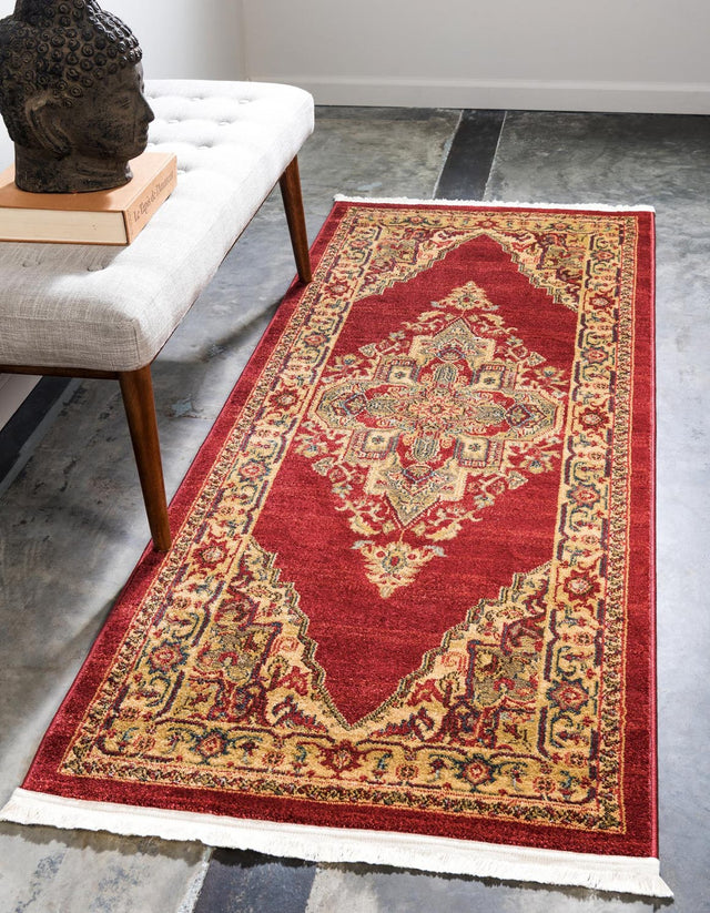 Red 2' 7 x 7' 1 Sahand Runner Area Rug Affordable Easy Clean Traditional Design Durable Carpet for Home Interior Design Living Room Dining Office for Sale at Rug Engine