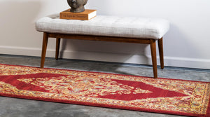 Red 2' 7 x 7' 1 Sahand Runner Area Rug Affordable Easy Clean Traditional Design Durable Carpet for Home Interior Design Living Room Dining Office for Sale at Rug Engine