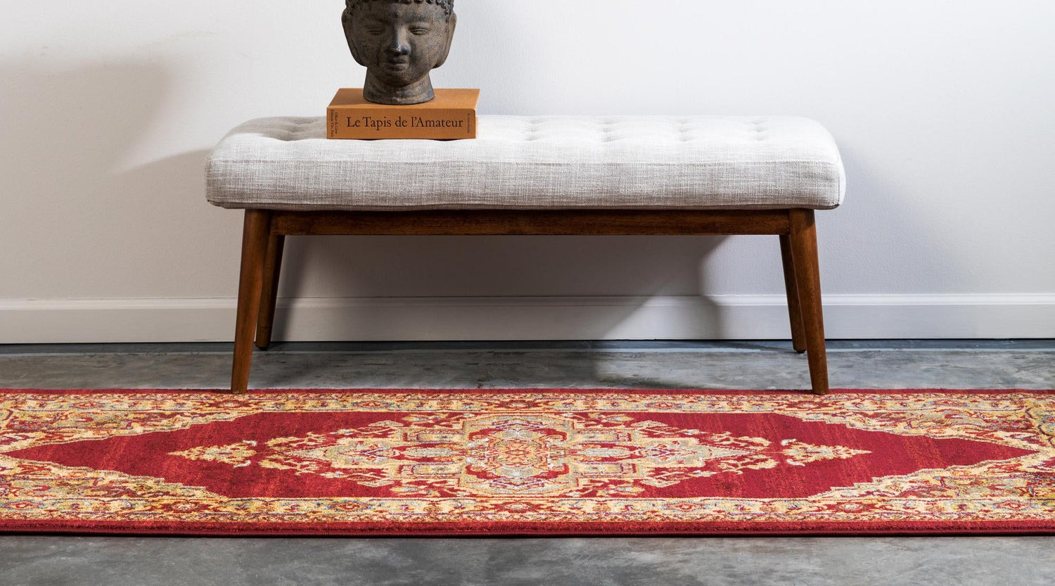 Red 2' 7 x 10' Sahand Runner Area Rug Affordable Easy Clean Traditional Design Durable Carpet for Home Interior Design Living Room Dining Office for Sale at Rug Engine