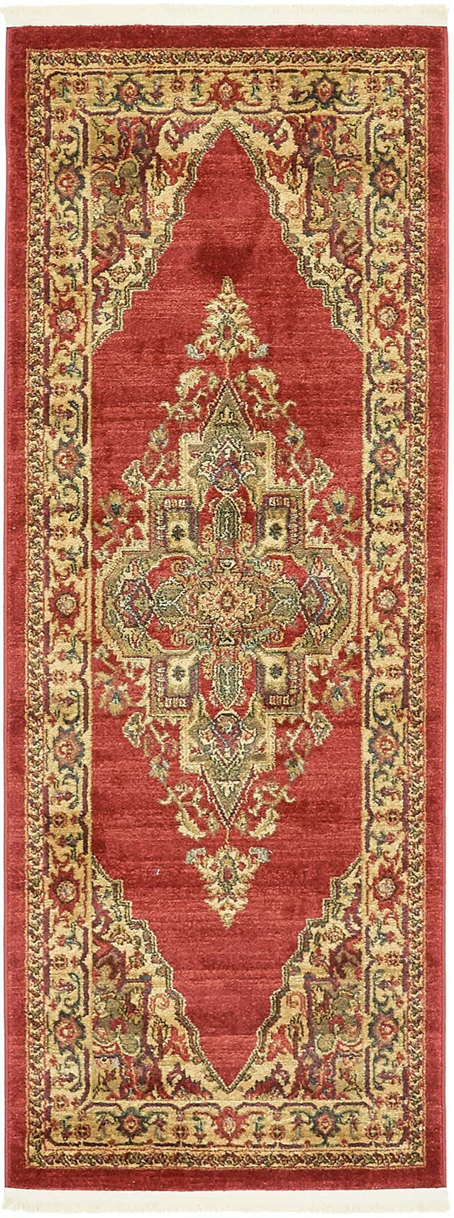 Red 2' 7 x 7' 1 Sahand Runner Area Rug Affordable Easy Clean Traditional Design Durable Carpet for Home Interior Design Living Room Dining Office for Sale at Rug Engine