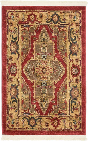 Red 2' x 3' 1 Sahand Rectangle Area Rug Affordable Easy Clean Traditional Design Durable Carpet for Home Interior Design Living Room Dining Office for Sale at Rug Engine