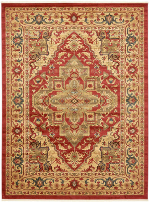 Red 10' x 13' 1 Sahand Rectangle Area Rug Affordable Easy Clean Traditional Design Durable Carpet for Home Interior Design Living Room Dining Office for Sale at Rug Engine