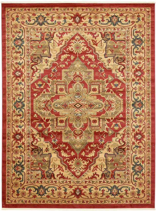 Red 10' x 13' 1 Sahand Rectangle Area Rug Affordable Easy Clean Traditional Design Durable Carpet for Home Interior Design Living Room Dining Office for Sale at Rug Engine