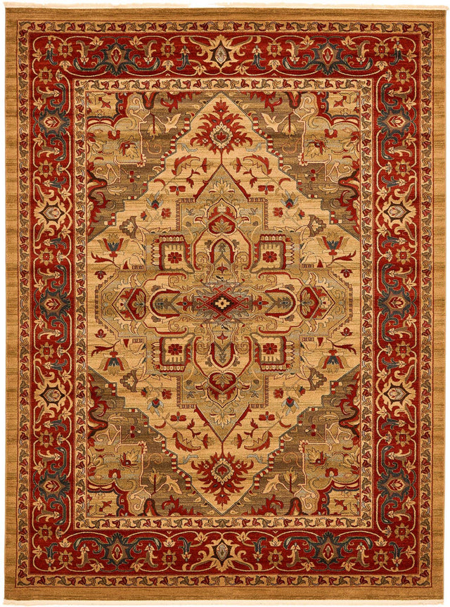 Tan 10' x 13' 1 Sahand Rectangle Area Rug Affordable Easy Clean Traditional Design Durable Carpet for Home Interior Design Living Room Dining Office for Sale at Rug Engine