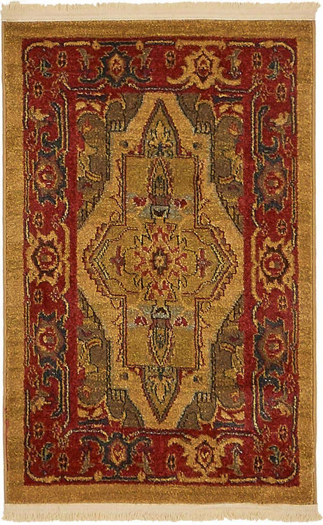 Tan 2' x 3' 1 Sahand Rectangle Area Rug Affordable Easy Clean Traditional Design Durable Carpet for Home Interior Design Living Room Dining Office for Sale at Rug Engine
