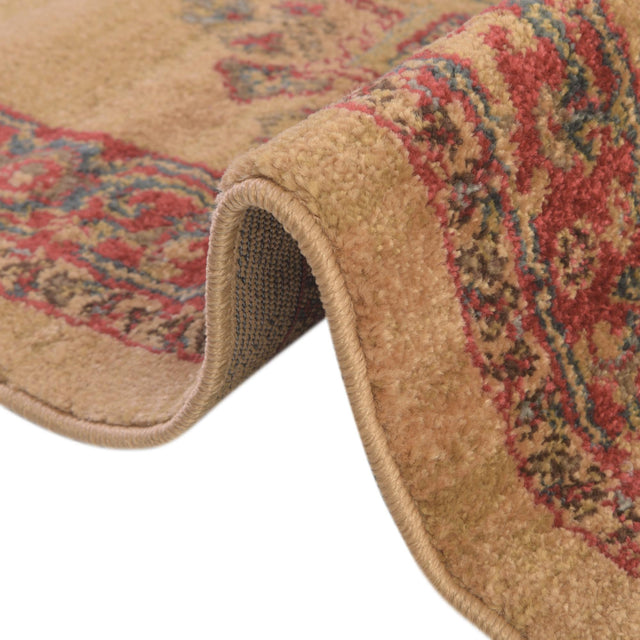 Tan 2' 7 x 7' 1 Sahand Runner Area Rug Affordable Easy Clean Traditional Design Durable Carpet for Home Interior Design Living Room Dining Office for Sale at Rug Engine