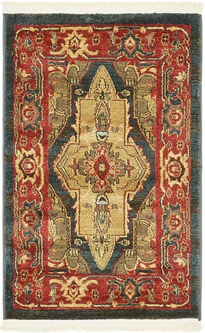 Navy Blue 2' x 3' 1 Sahand Rectangle Area Rug Affordable Easy Clean Traditional Design Durable Carpet for Home Interior Design Living Room Dining Office for Sale at Rug Engine