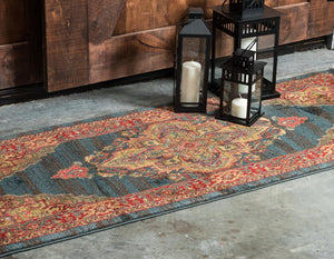 Navy Blue 2' 7 x 13' 1 Sahand Runner Area Rug Affordable Easy Clean Traditional Design Durable Carpet for Home Interior Design Living Room Dining Office for Sale at Rug Engine