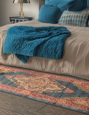 Navy Blue 2' 7 x 13' 1 Sahand Runner Area Rug Affordable Easy Clean Traditional Design Durable Carpet for Home Interior Design Living Room Dining Office for Sale at Rug Engine