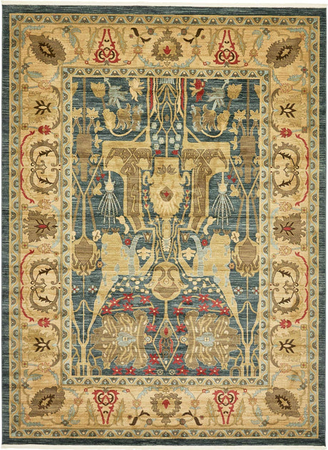 Navy Blue 10' x 13' 1 Sahand Rectangle Area Rug Affordable Easy Clean Traditional Design Durable Carpet for Home Interior Design Living Room Dining Office for Sale at Rug Engine