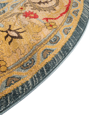 Navy Blue 6' 1 x 6' 1 Sahand Round Area Rug Affordable Easy Clean Traditional Design Durable Carpet for Home Interior Design Living Room Dining Office for Sale at Rug Engine