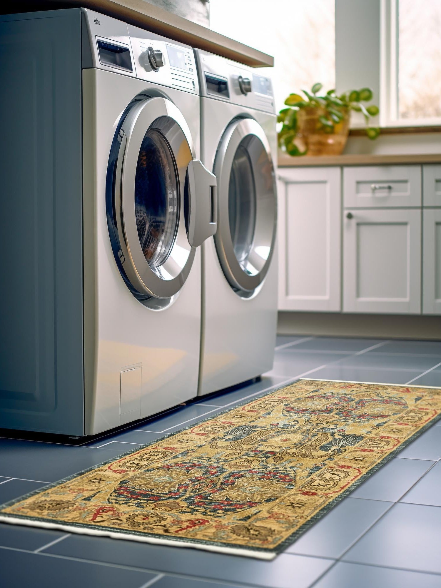 Navy Blue 2' 7 x 10' Sahand Runner Area Rug Affordable Easy Clean Traditional Design Durable Carpet for Home Interior Design Living Room Dining Office for Sale at Rug Engine