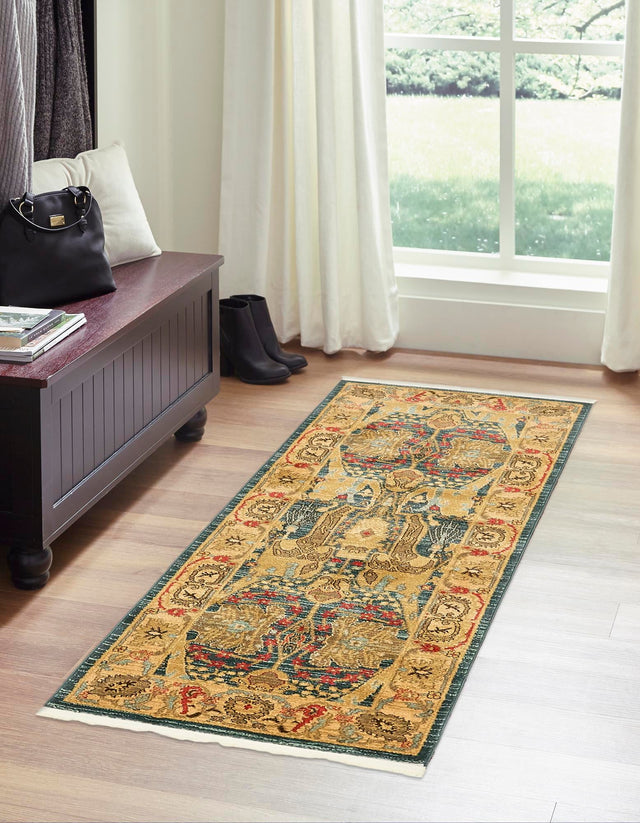 Navy Blue 2' 7 x 10' Sahand Runner Area Rug Affordable Easy Clean Traditional Design Durable Carpet for Home Interior Design Living Room Dining Office for Sale at Rug Engine