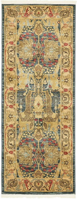 Navy Blue 2' 7 x 7' 1 Sahand Runner Area Rug Affordable Easy Clean Traditional Design Durable Carpet for Home Interior Design Living Room Dining Office for Sale at Rug Engine