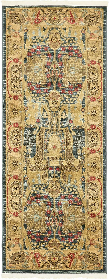Navy Blue 2' 7 x 7' 1 Sahand Runner Area Rug Affordable Easy Clean Traditional Design Durable Carpet for Home Interior Design Living Room Dining Office for Sale at Rug Engine