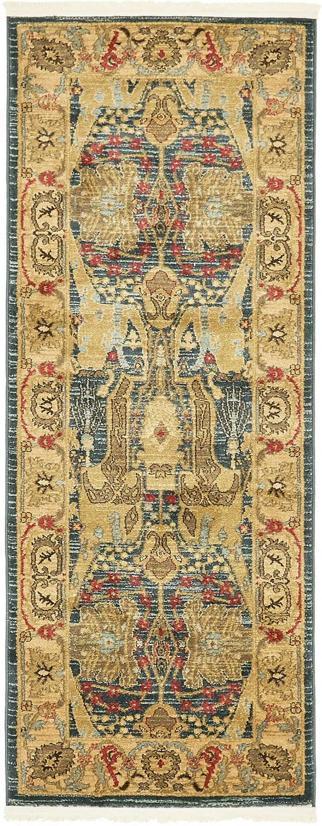 Navy Blue 2' 7 x 7' 1 Sahand Runner Area Rug Affordable Easy Clean Traditional Design Durable Carpet for Home Interior Design Living Room Dining Office for Sale at Rug Engine
