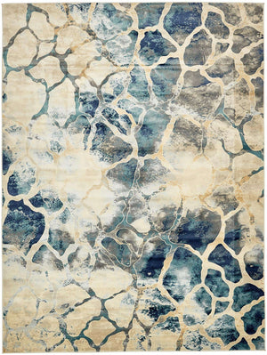 Navy Blue 9' x 12' Mystic Rectangle Area Rug 100% Polypropylene Abstract Modern Carpet for Living Rooms, Dining, Bedrooms, Office for Sale at Rug Engine