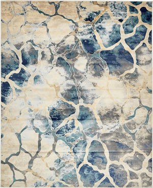 Navy Blue 8' x 10' Mystic Rectangle Area Rug 100% Polypropylene Abstract Modern Carpet for Living Rooms, Dining, Bedrooms, Office for Sale at Rug Engine