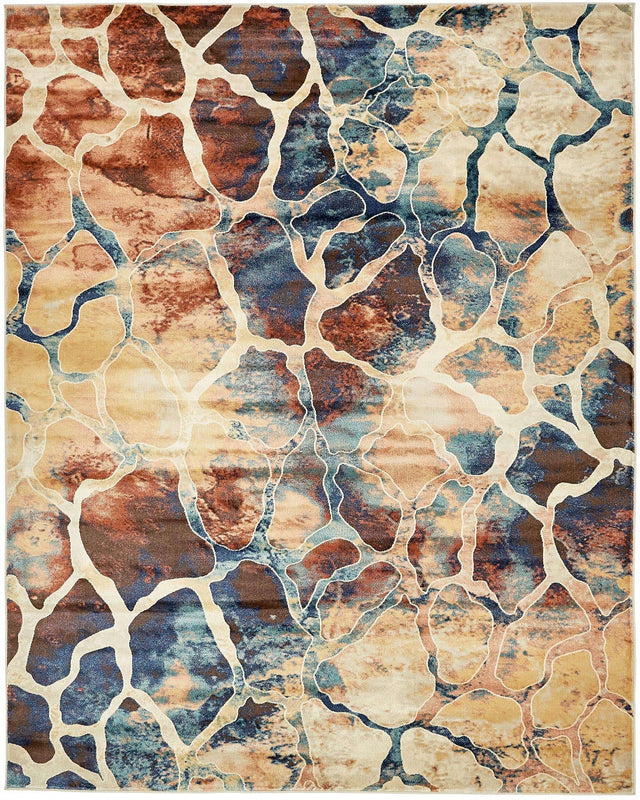 Brick Red 8' x 10' Mystic Rectangle Area Rug 100% Polypropylene Abstract Modern Carpet for Living Rooms, Dining, Bedrooms, Office for Sale at Rug Engine