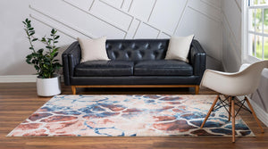 Brick Red 5' 1 x 8' Mystic Rectangle Area Rug 100% Polypropylene Abstract Modern Carpet for Living Rooms, Dining, Bedrooms, Office for Sale at Rug Engine