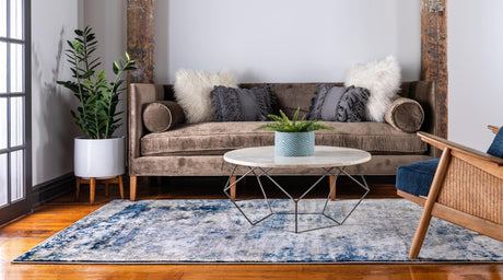 Navy Blue 3' 3 x 5' 3 Mystic Rectangle Area Rug 100% Polypropylene Abstract Modern Carpet for Living Rooms, Dining, Bedrooms, Office for Sale at Rug Engine